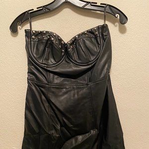 Sexy Fun Black Leather Dress